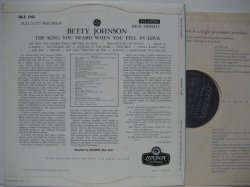 画像2: BETTY JOHNSON / The Song You Heard When You Fell In Love