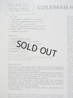 画像8: COLEMAN HAWKINS & LESTER YOUNG / Classic Tenors