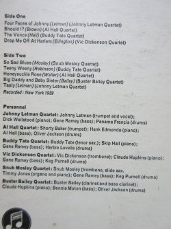 画像10: V.A. ( BUDDY TATE, VIC DICKENSON etc...) / Cascade Of Quartets Vol.1