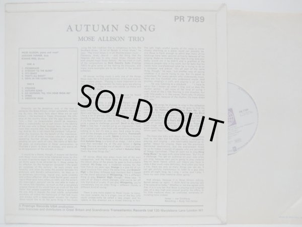画像2: MOSE ALLISON / Autumn Song