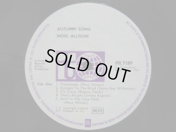 画像3: MOSE ALLISON / Autumn Song