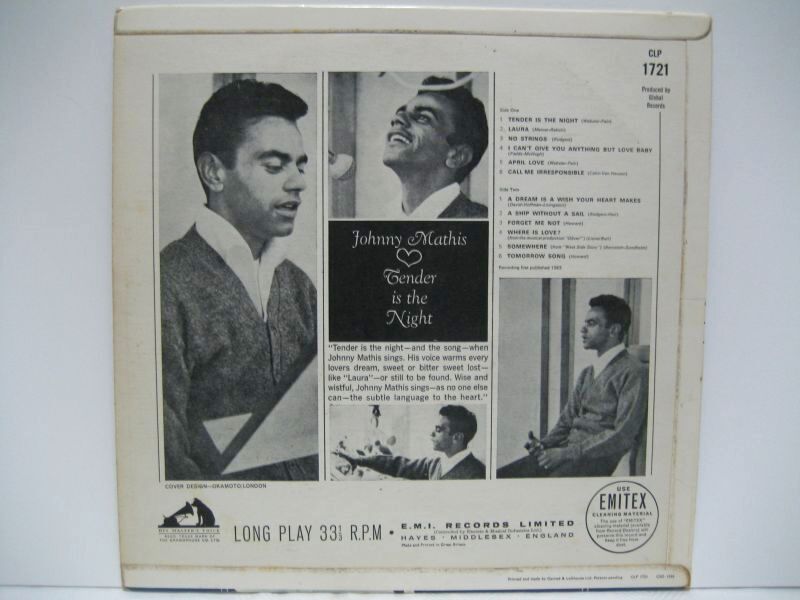 画像2: JOHNNY MATHIS / Tender Is The Night