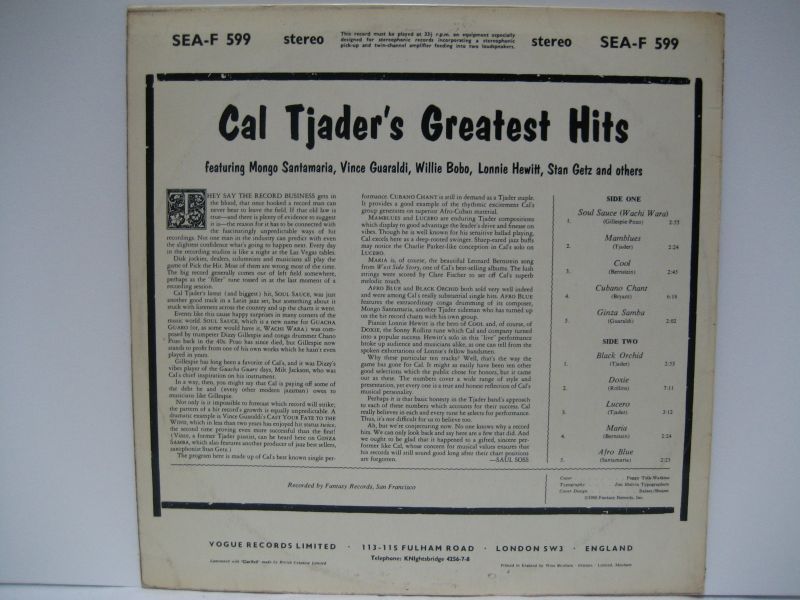 画像2: CAL TJADER / Cal Tjader's Greatest Hits