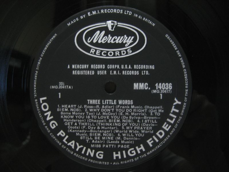 画像3: PATTI  PAGE / Three Little Words