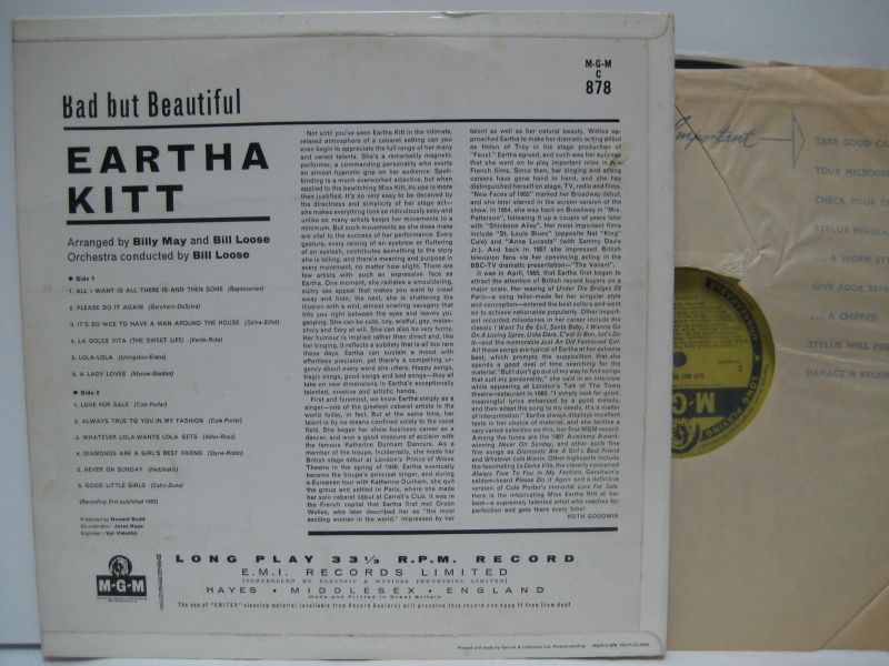 画像2: EARTHA KITT / Bad But Beautiful