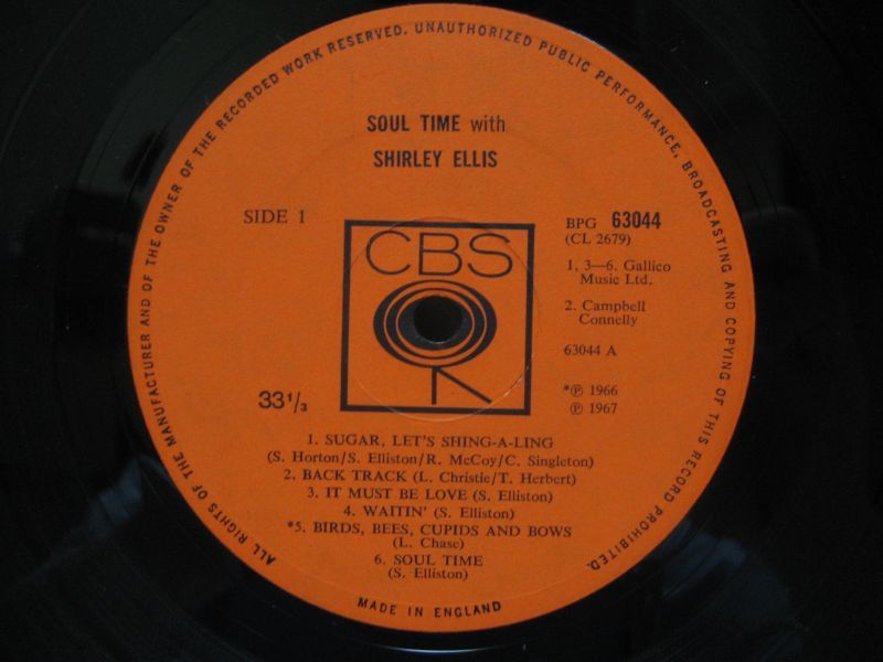 SHIRLEY ELLIS / Soul Time - 大塚レコード