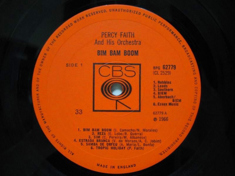 画像3: PERCY FAITH / Bim ! Bam !! Boom !!!