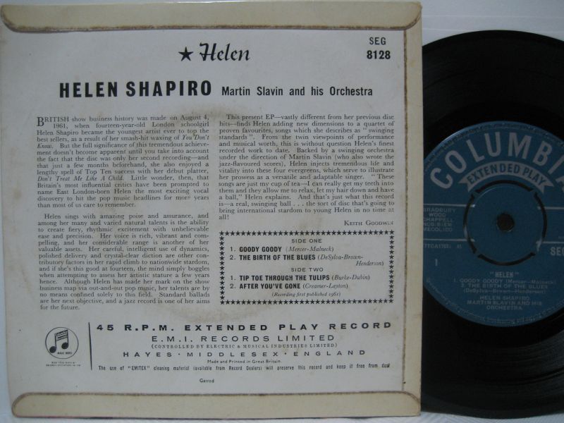 画像2: HELEN SHAPIRO / Helen ( EP )