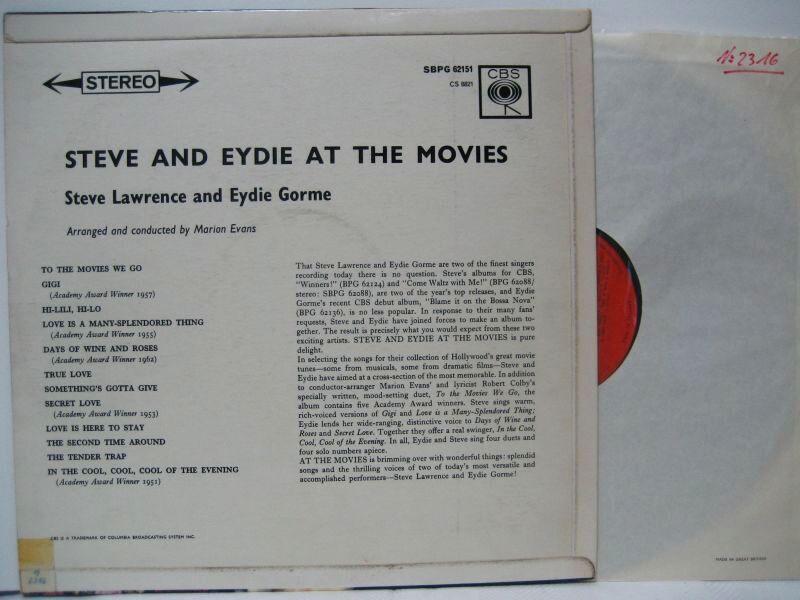 画像2: STEVE LAWRENCE & EYDIE GORME / Steve And Eydie At The Movies