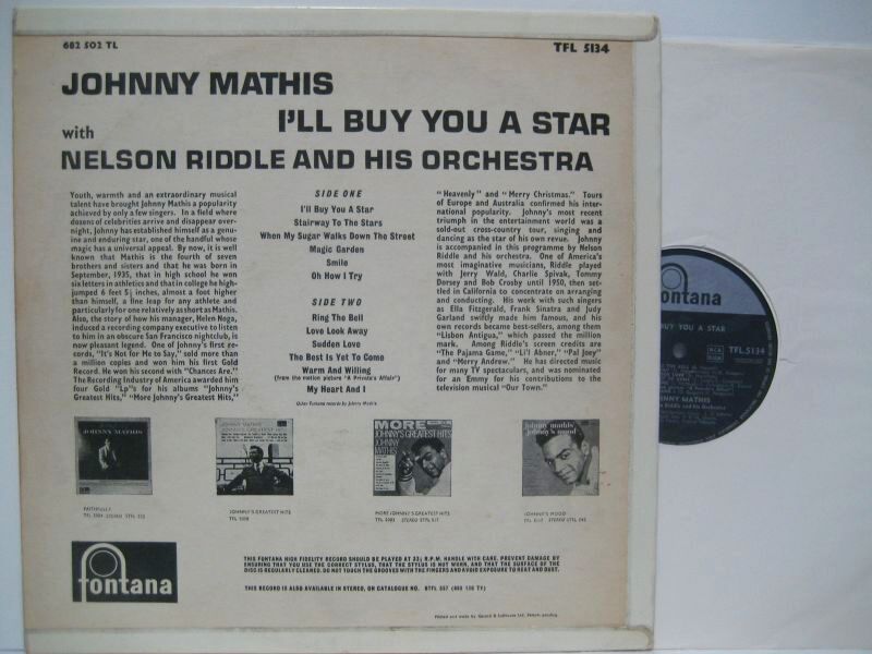 画像2: JOHNNY MATHIS / I'll Buy You A Star