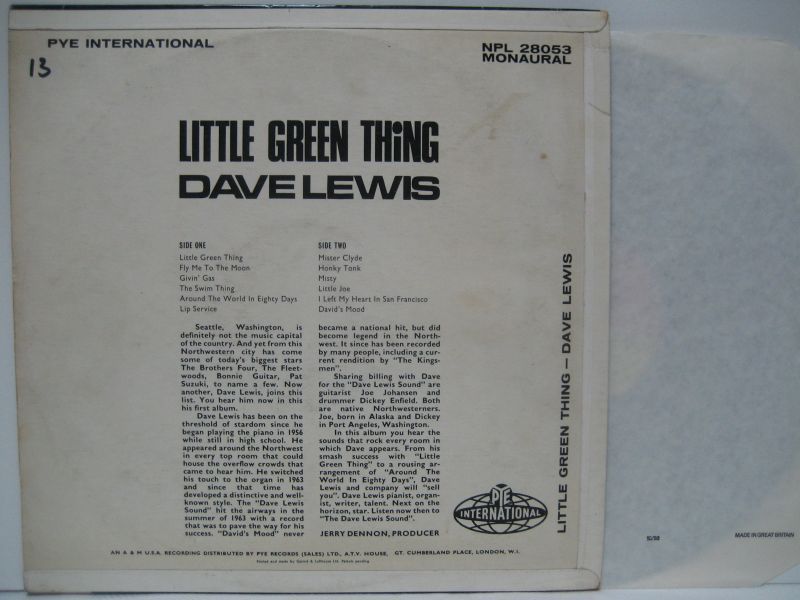 画像2: DAVE LEWIS / Little Green Thing