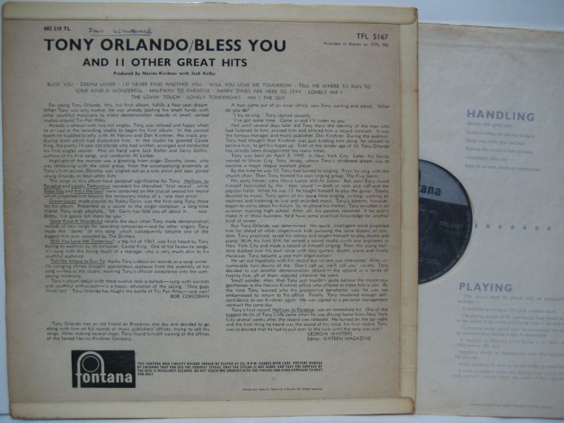 画像2: TONY ORLANDO / Bless You