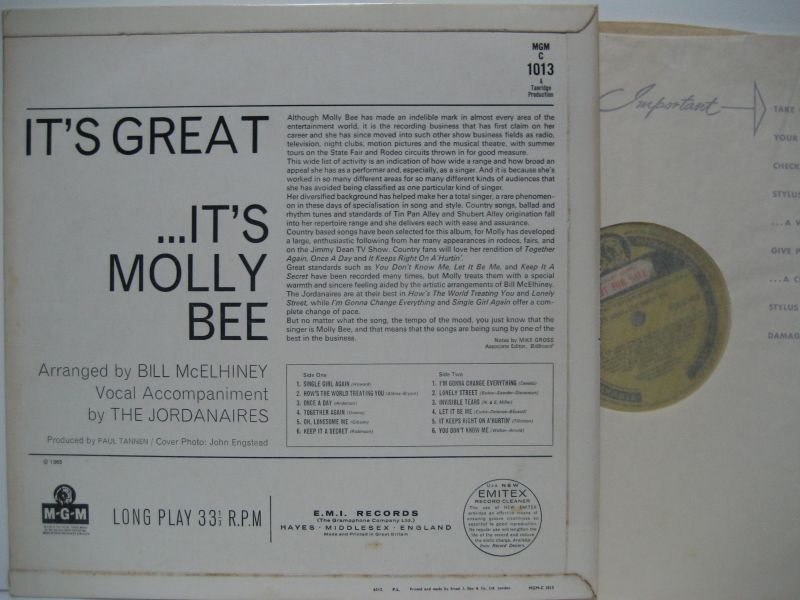 画像2: MOLLY BEE / It's Great...It's Molly Bee