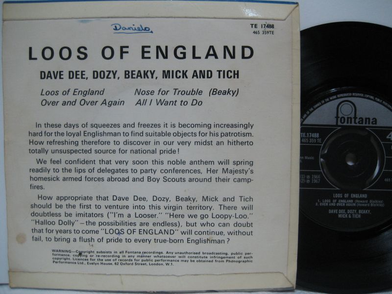 画像2: DAVE DEE, DOZY, BEAKY, MICK AND TICH / Loos Of England ( EP )