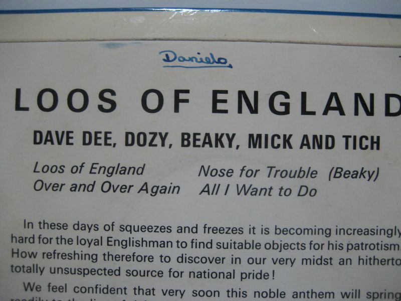 画像: DAVE DEE, DOZY, BEAKY, MICK AND TICH / Loos Of England ( EP )