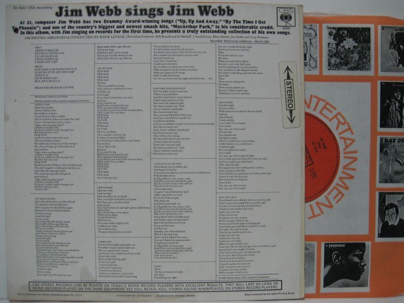画像2: JIM WEBB / Sings Jim Webb