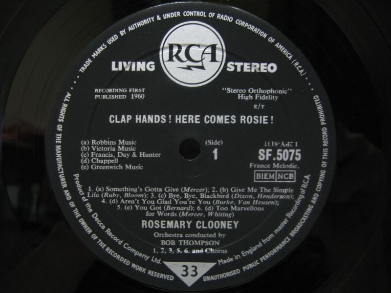 画像3: ROSEMARY CLOONEY / Clap Hands ! Here Comes Rosie !