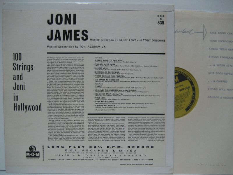 画像2: JONI JAMES / 100 Strings And Joni In Hollywood