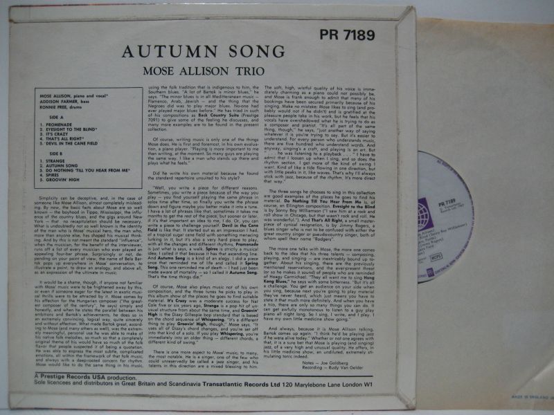 画像2: MOSE ALLISON / Autumn Song