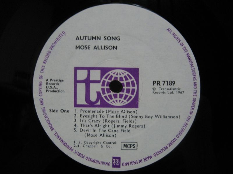 画像3: MOSE ALLISON / Autumn Song