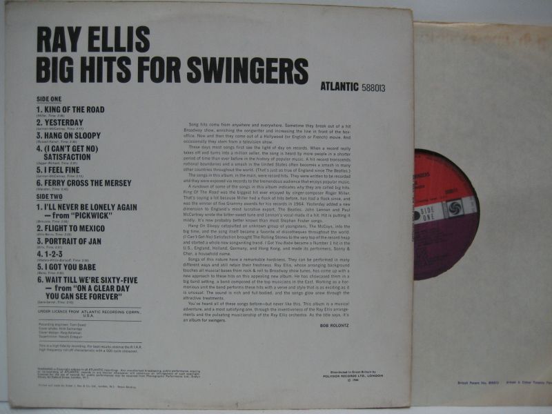 画像2: RAY ELLIS / Big Hits For Swingers