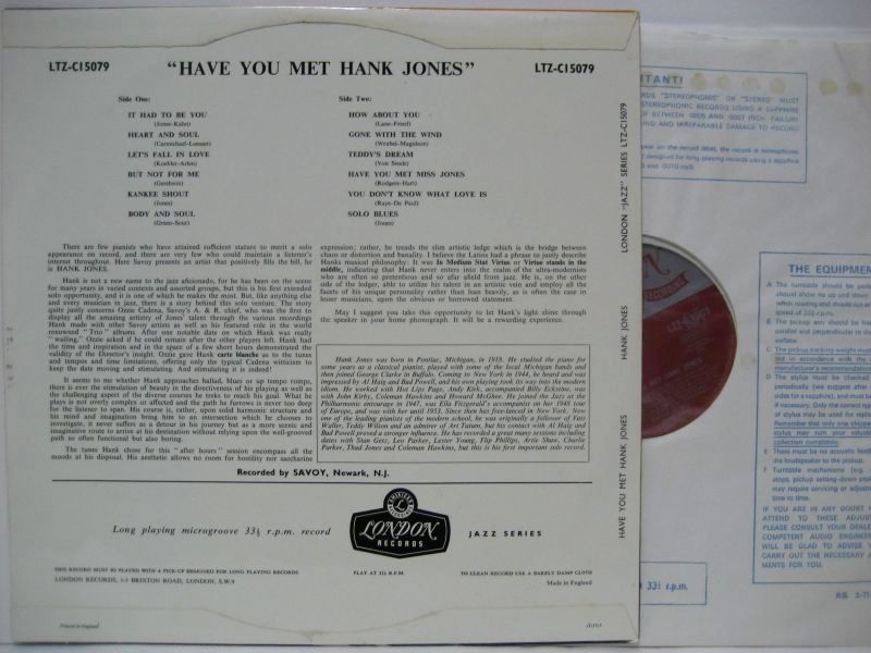 HANK JONES / Have You Met Hank Jones - 大塚レコード