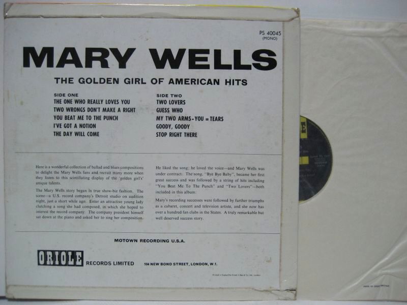 MARY WELLS / Two Lovers - 大塚レコード