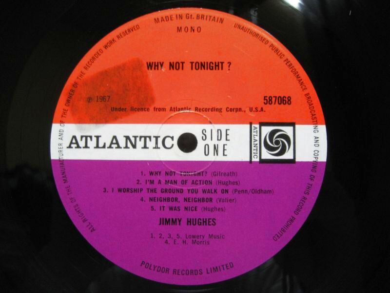 JIMMY HUGHES / Why Not Tonight ? - 大塚レコード