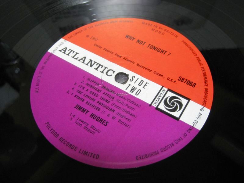 JIMMY HUGHES / Why Not Tonight ? - 大塚レコード