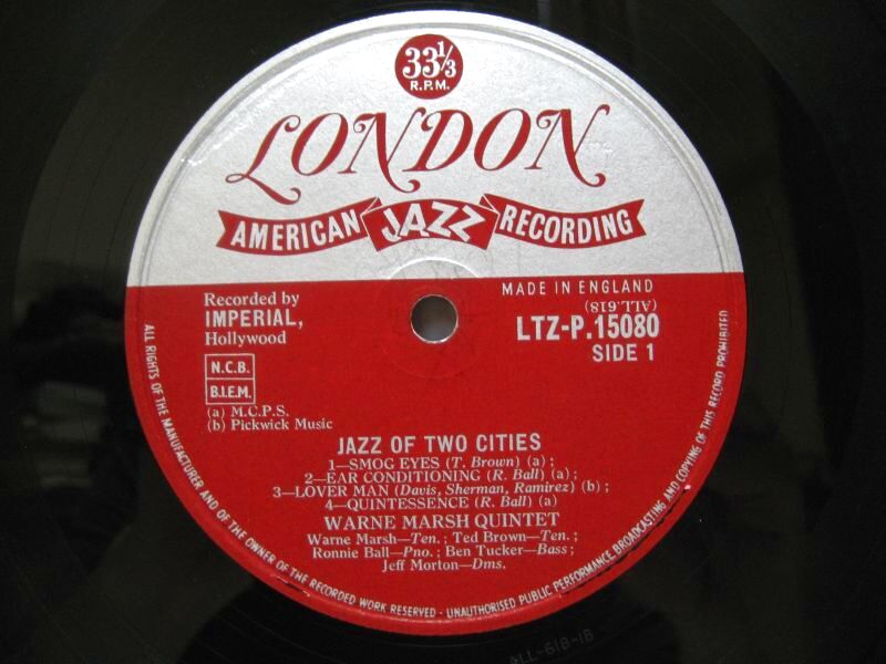 クラシックレコーズ Warne Marsh Jazz Of Two Citiesvinyl - ジャズ