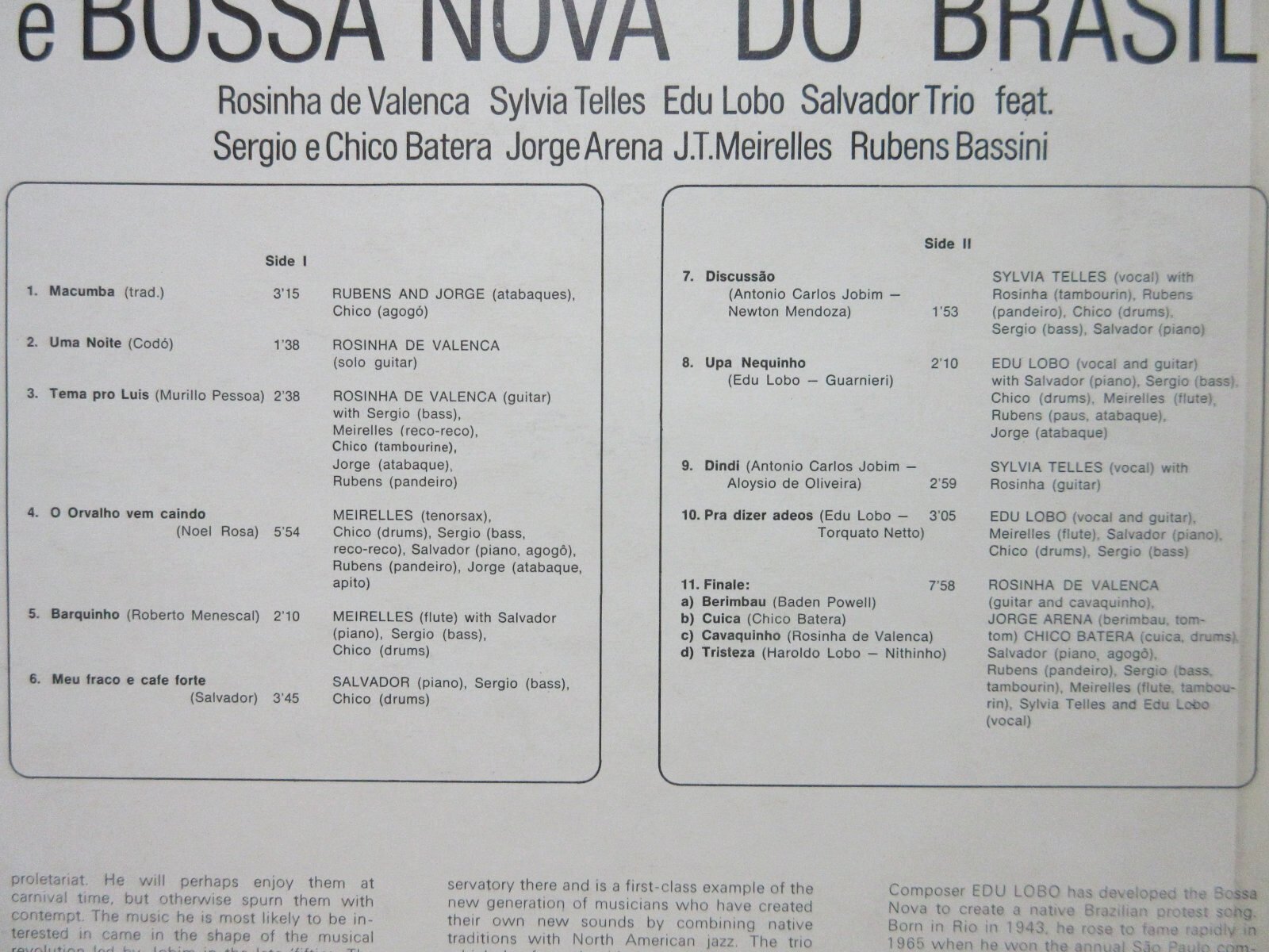 画像10: V.A. (SYLVIA TELLES, EDU LOBO, ROSINHA DE VALENCA etc...) / Folklore E Bossa Nova Do Brasil