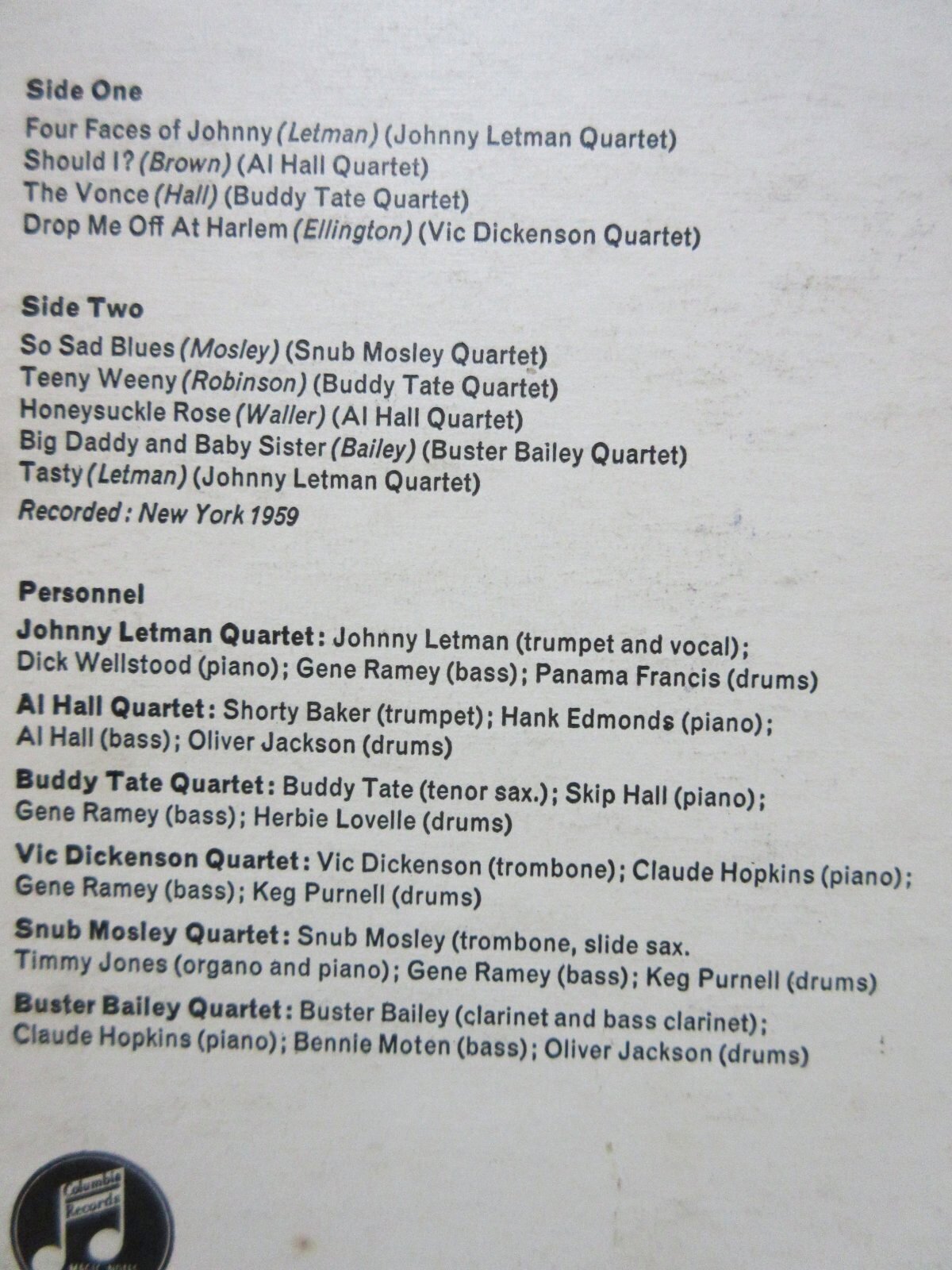 画像10: V.A. ( BUDDY TATE, VIC DICKENSON etc...) / Cascade Of Quartets Vol.1