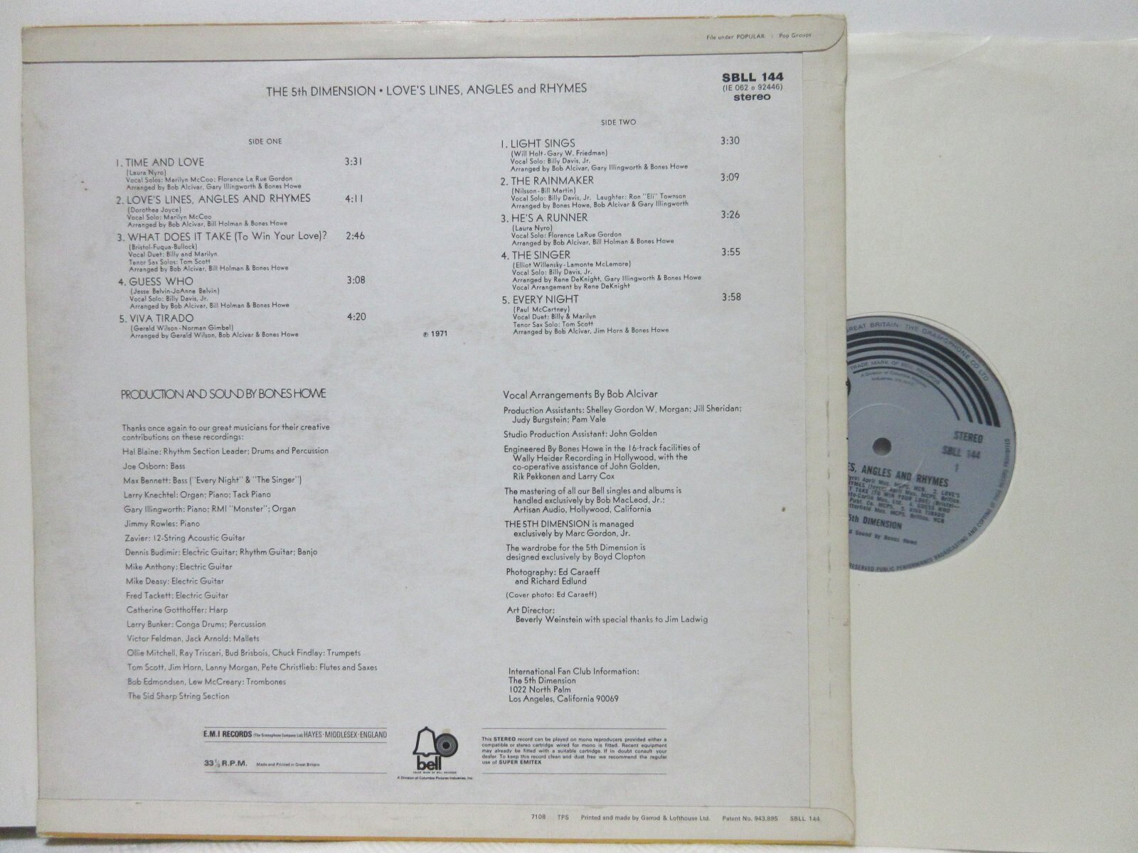 画像2: 5TH DIMENSION / Love's Lines, Angles And Rhymes